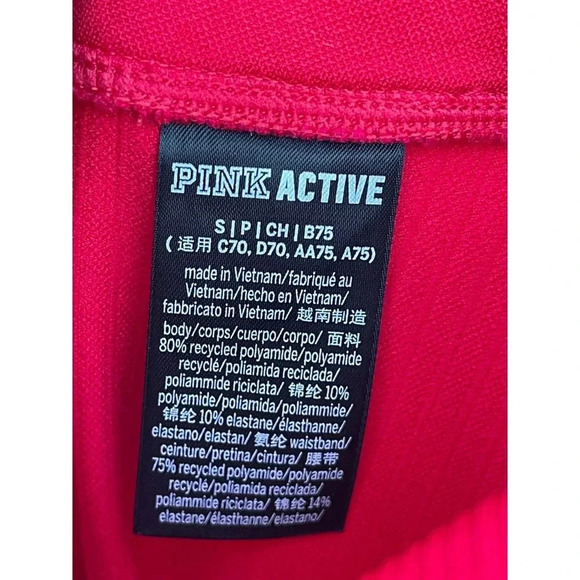 PINK Active Womens High Rise Crop Leggings Red Sz S - Picture 10 of 11